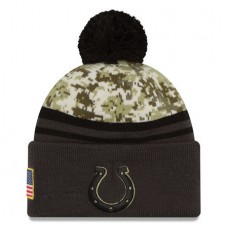 NFL Indianapolis Colts New Era Camo/Graphite Salute To Service Sideline Pom Knit Hat