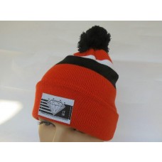 Diamond Beanies Knit Hats Orange 001