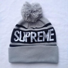 Supreme Ribbed Beanie Knit Hats--grey 0319768